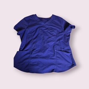 Sz 2XL ScrubStar Ultimate Womens Blue Scrubs Shirt